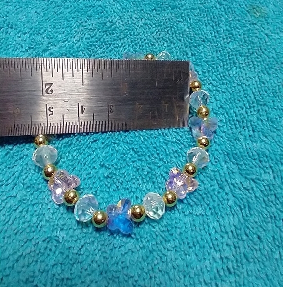 Aurora stretch beaded butterfly bracelet colorful - Picture 3 of 3